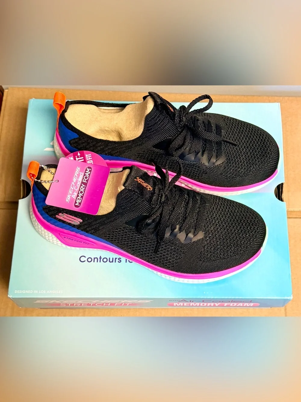 Skechers Stretch Fit Air Cooled Memory Foam Sneakers Women's Size 7 New in Box